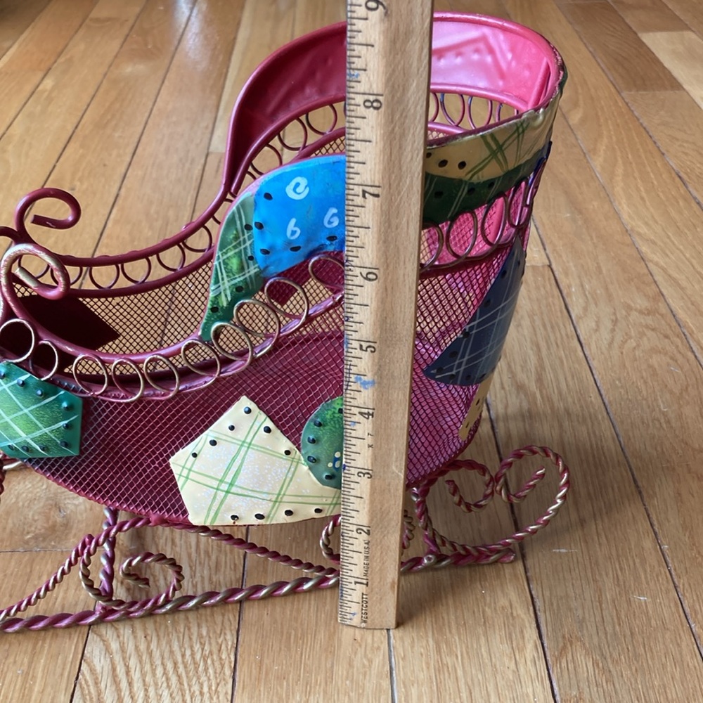 Metal Patchwork Sleigh Centerpiece - Picture 8 of 10